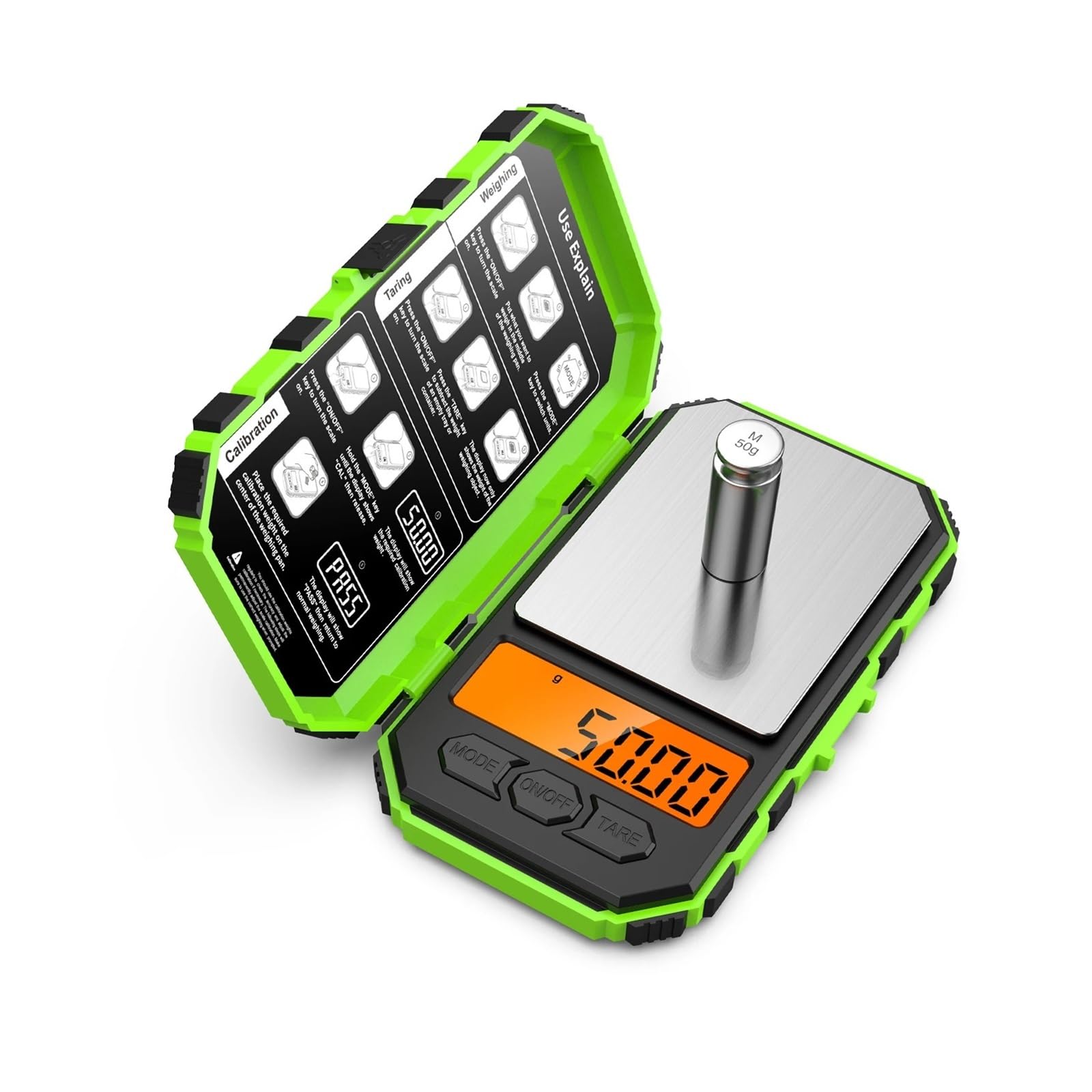 Bascula Precision Báscula de Cocina Báscula digital Mini báscula electrónica portátil de 200g/0,01g, báscula de bolsillo profesional de precisión con pesas de calibración de 50g para uso doméstico y d