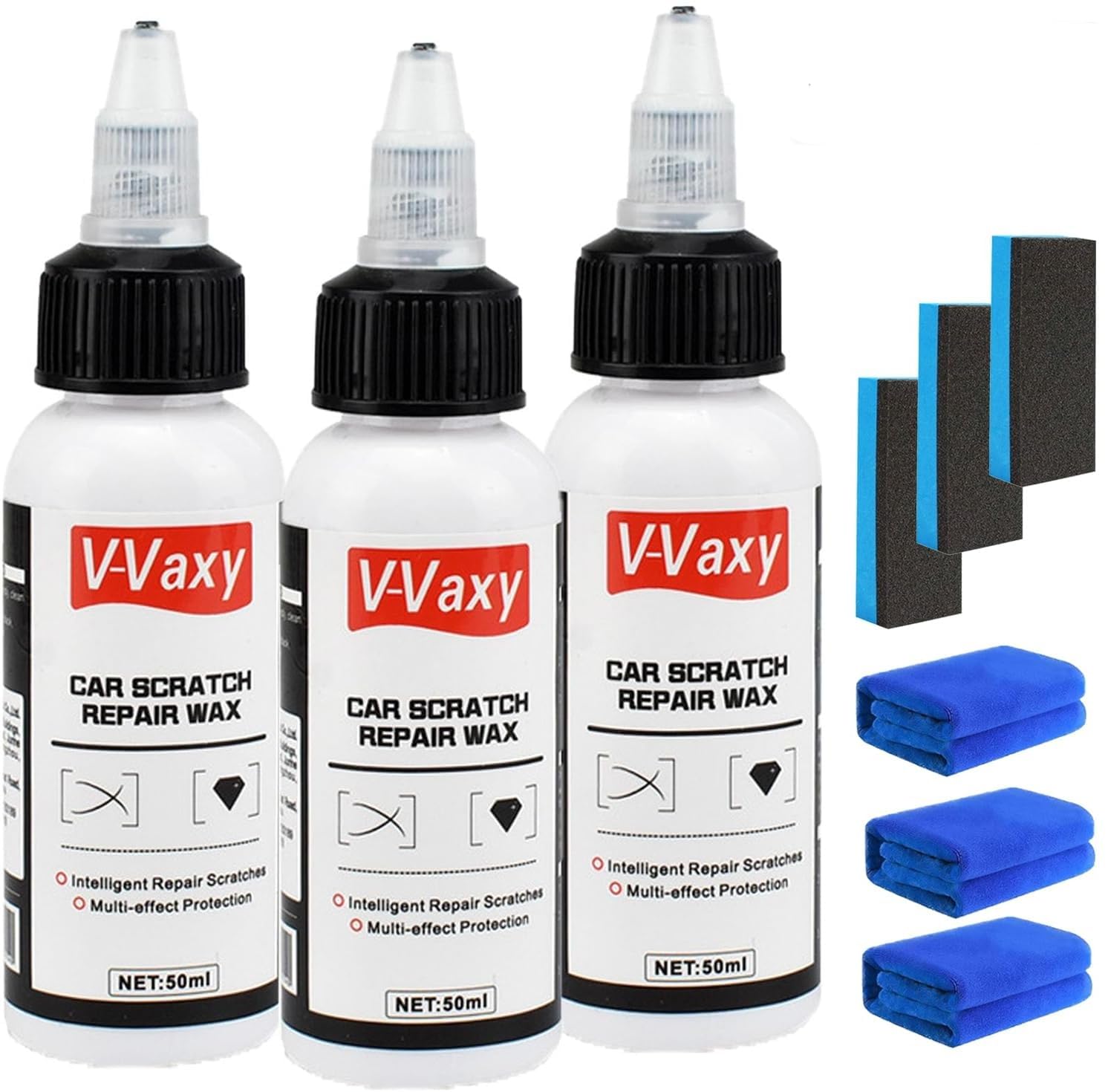 Ultimate Paint Restorer, V-Vaxy Car Scratch Repair Wax, Car Polishing Paint Restorer, Car Scratch Remover For Deep Scratches, Polishing & Waxing Kits (3 set)
