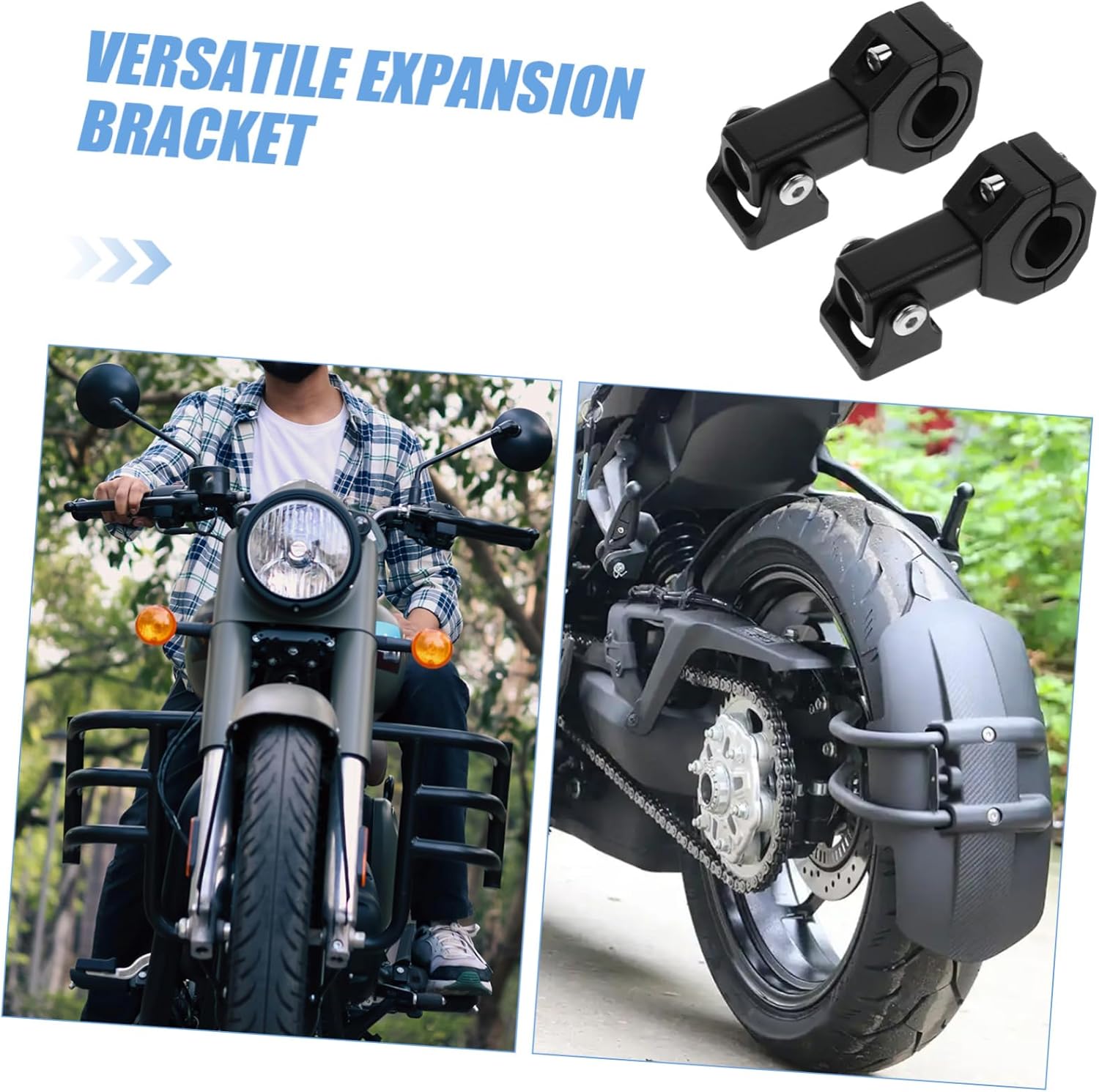 Zerodeko 2pcs Motorcycle Mirror Extenders Adjustable Rearview Mirror Adapter for Motorcycles Electric Scooters Easy Installation Black