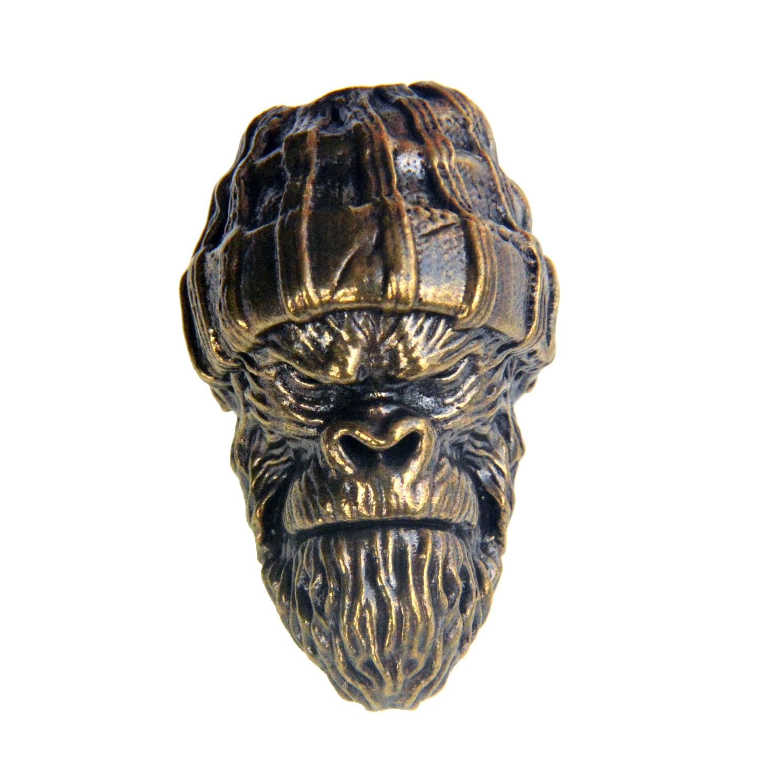 webead Knife Lanyard Beads, Paracord Beads, Skull Beads,Hand Casted Copper Charm,for EDC DIY Paracord Accessories, Chimpanzees Wearing Hats. ST#78