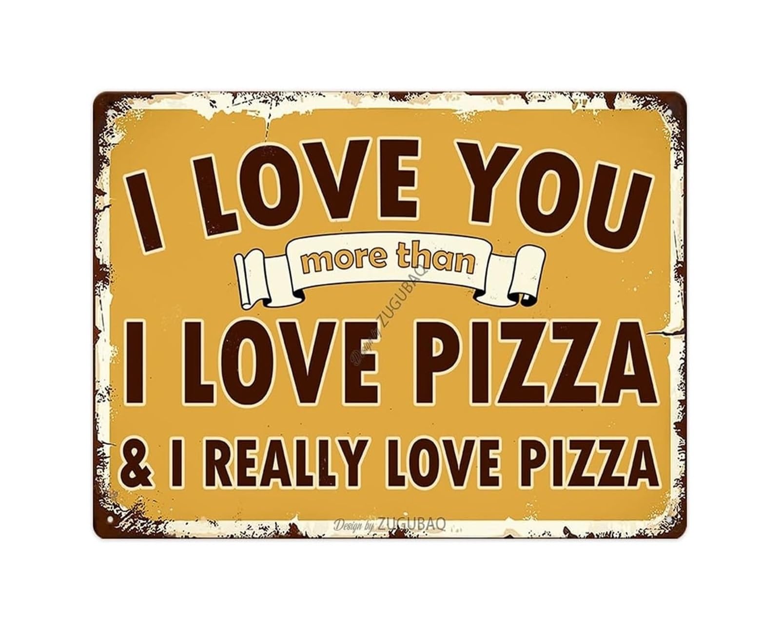 CBQZCHWDKT Za Life Vintage Tin Sign Metal Wall-Art Retro Pizza Decor for Man Cave Basement Snack Bar Kitchen 8 X 12 inch