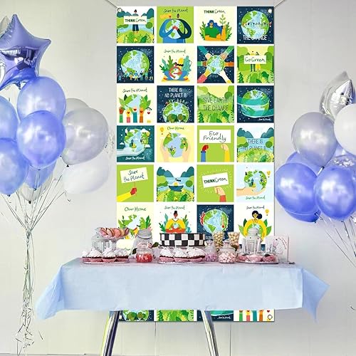 Miniatura 4 de Nepnuser Decoración para fiesta del Día de la Tierra, cubierta para puerta, verde, primavera, salvar el planeta, protección del medio ambiente,