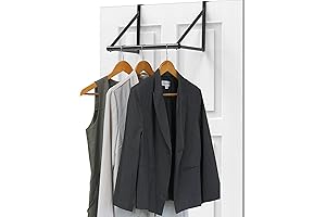 New Simple Housewares Over the Door Clothes Hanging Rod in Black