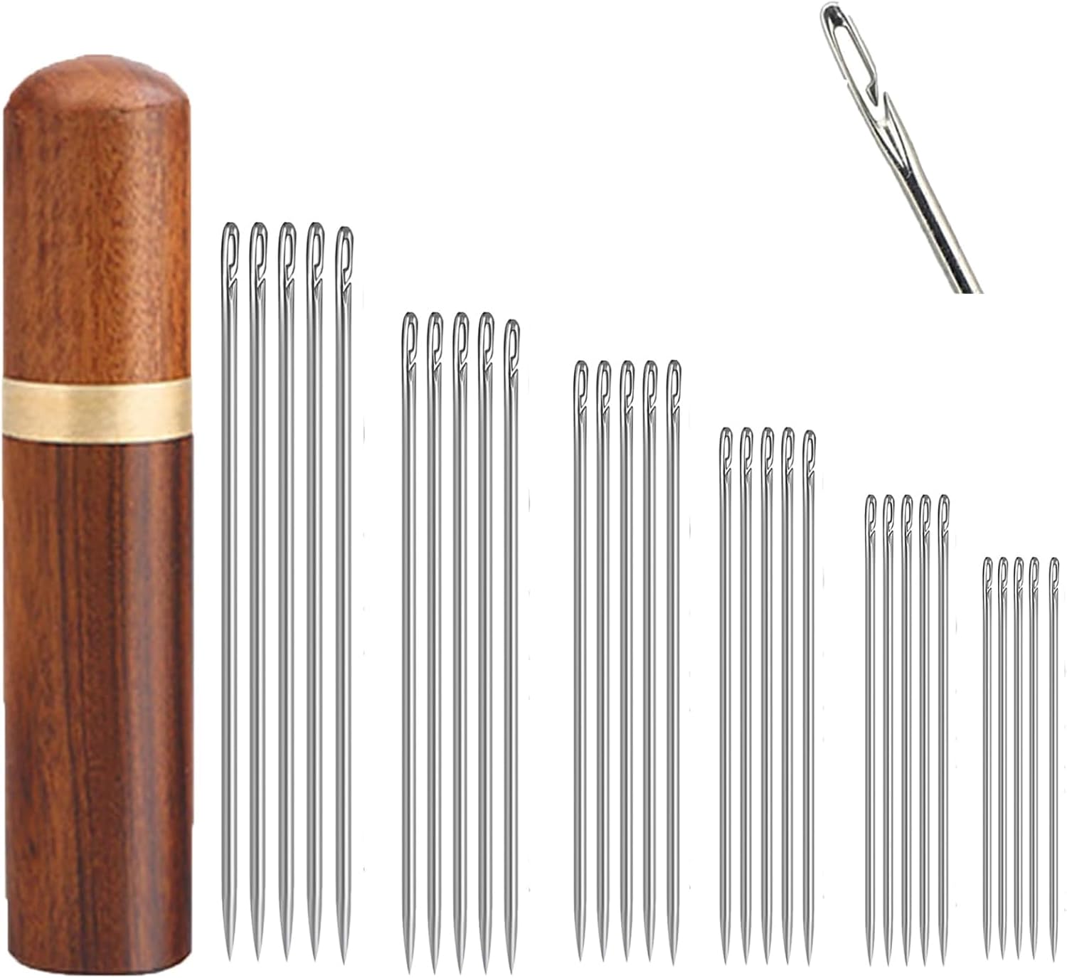 30Pcs Self Threading Needles, Sewing Needles Easy Thread, Self