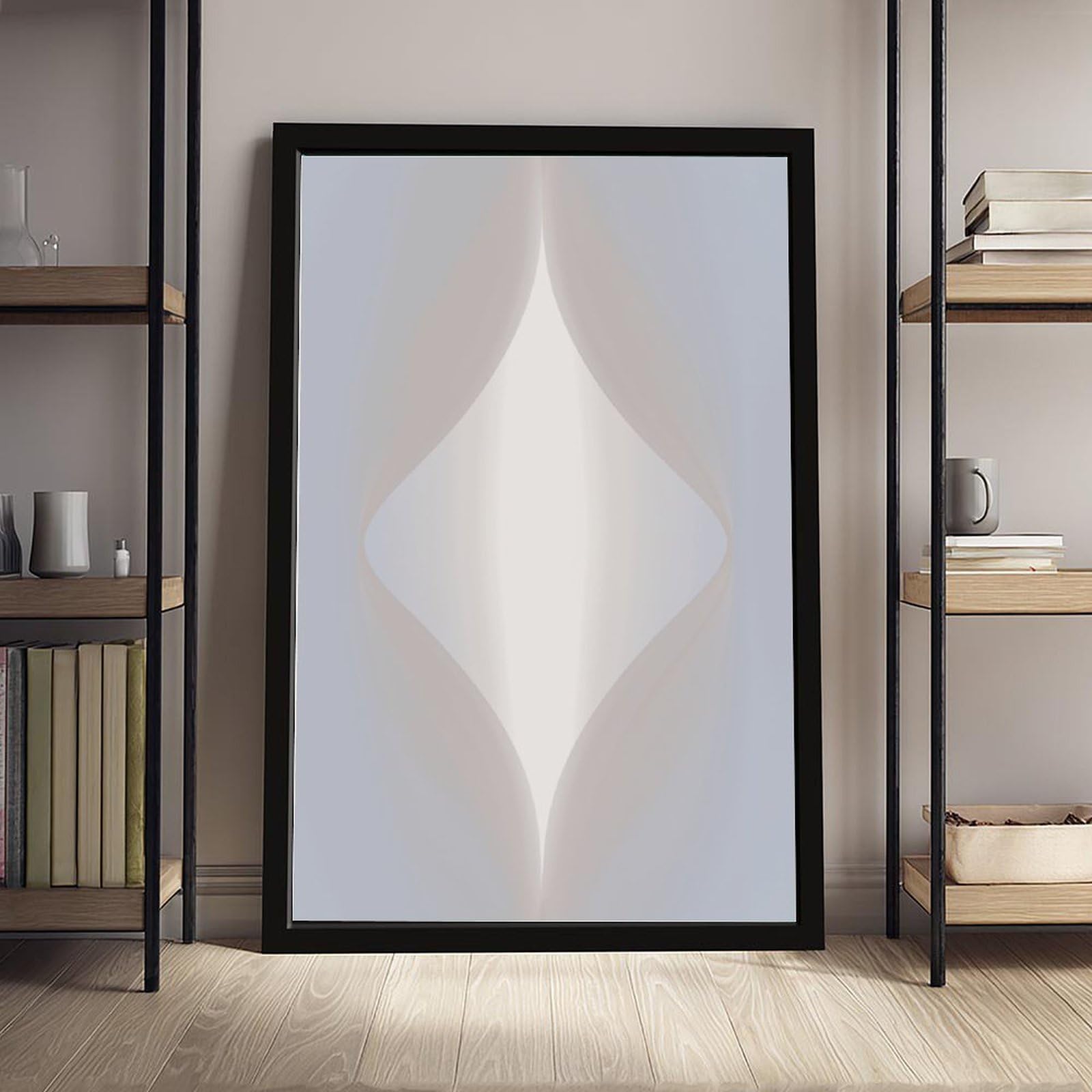 ELKPDOE Weiches, neutrales, geometrisches, abstraktes und minimalistisches Poster, 6 Leinwand-Poster, Schlafzimmer-Dekor, Sportlandschaft, Büro, Raumdekoration, Geschenk, schwarzer Rahmen, 40,6 x 61