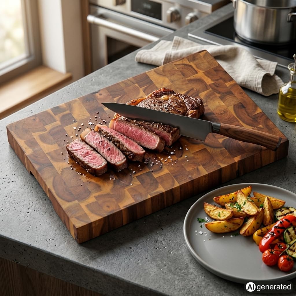 Kesper Tagliere in Legno di Acacia, Legno, Marrone, 42 x 30 x 4 cm