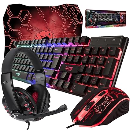 Was spielen Sie diesen Wochenende? 9 71S pQNQyIL. SX425 Gaming Keyboard and Mouse and Mouse pad and Gaming Headset, Wired LED RGB Backlight Bundle for PC Gamers and Xbox and PS4 Users - 4 in 1 Edition Hornet RX-250
