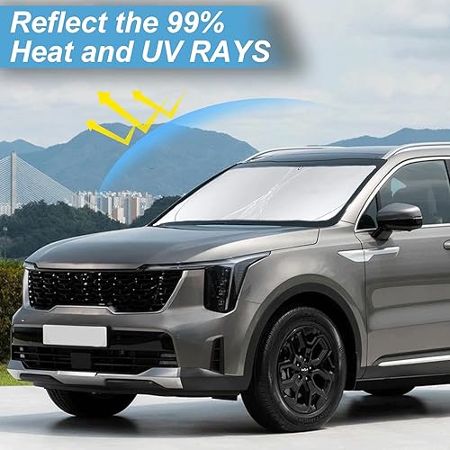 Miniatura 325 de Parasol para parabrisas de ajuste personalizado, cubierta para ventana delantera, visera plegable 210T, protector que bloquea los rayos ultravioleta