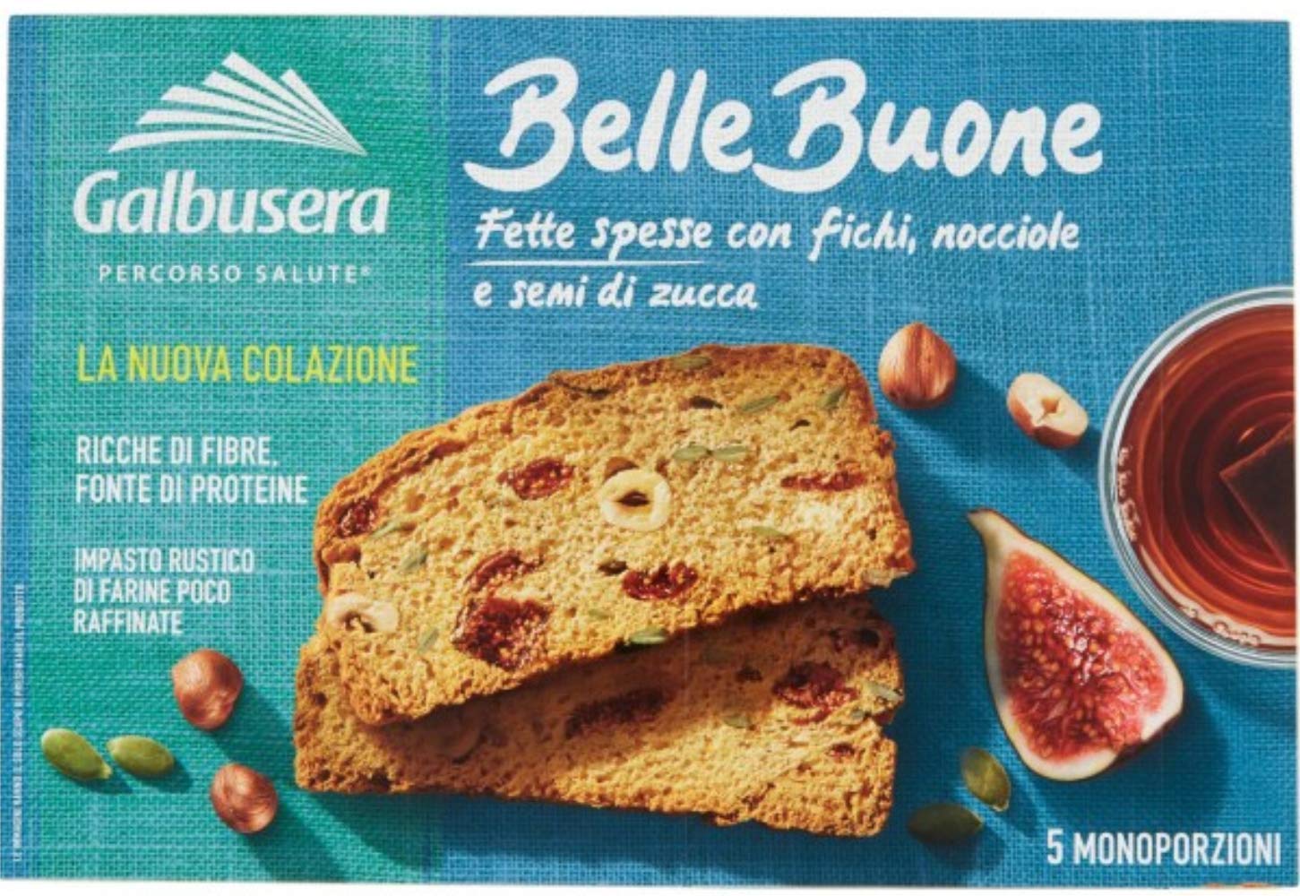 BelleBuone Italian Thick Toast with Figs, Hazelnuts and Pumpkin Seeds 10 Count