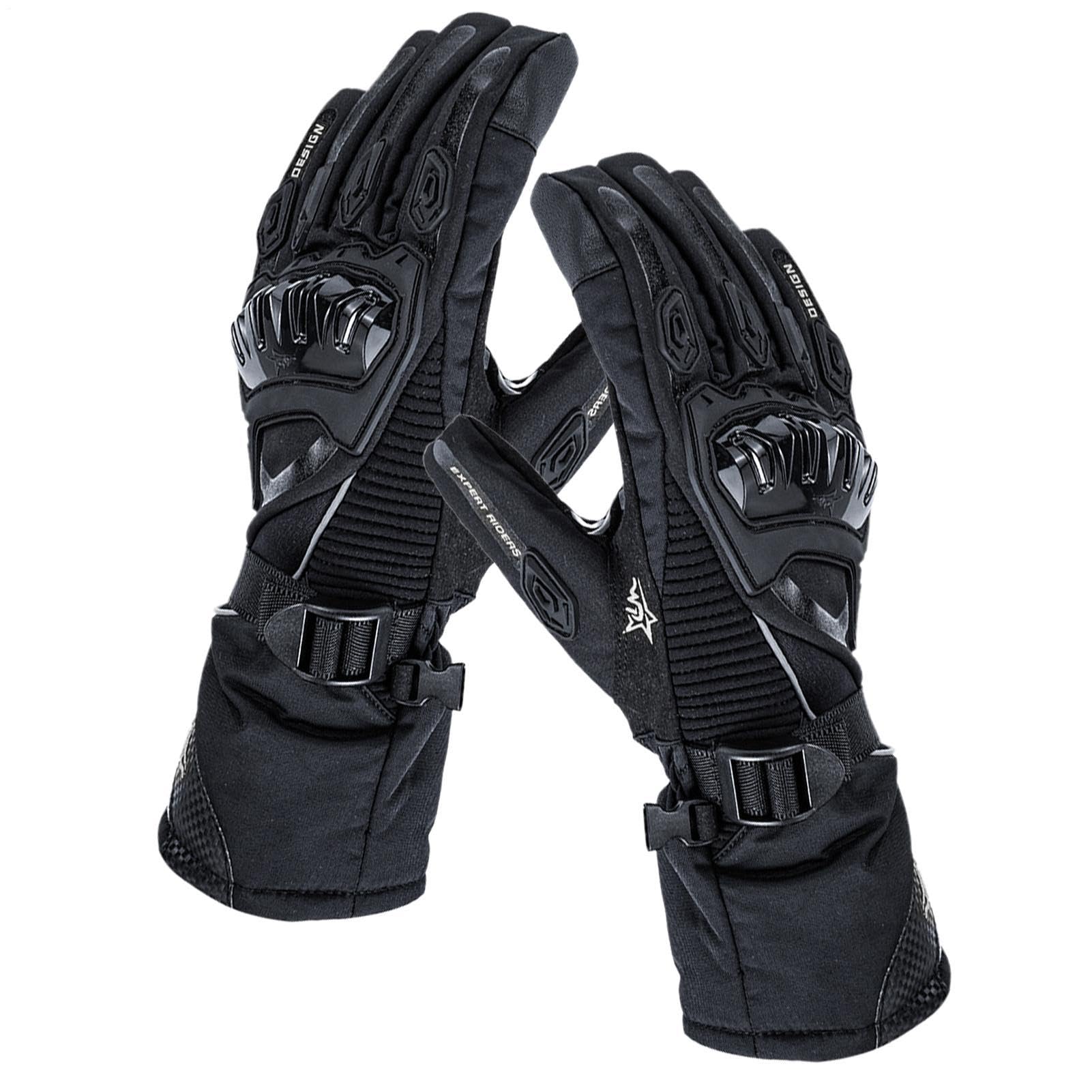 Guantes de invierno para moto, cálidos e impermeables, adecuados para