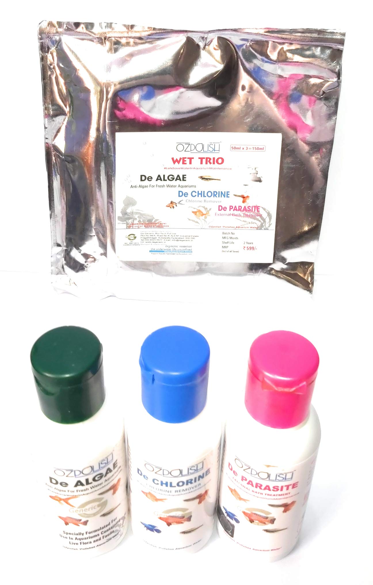 OZPOLISH Wet Trio by Aquatic Habitat 150ml : 50ml OZpolish De Algae + 50ml Ozpolish De Chlorine + 50ml for Aquarium Use Only | Wet,Net Weight 150ml (B07TSH8368) Amazon Price History, Amazon Price Tracker