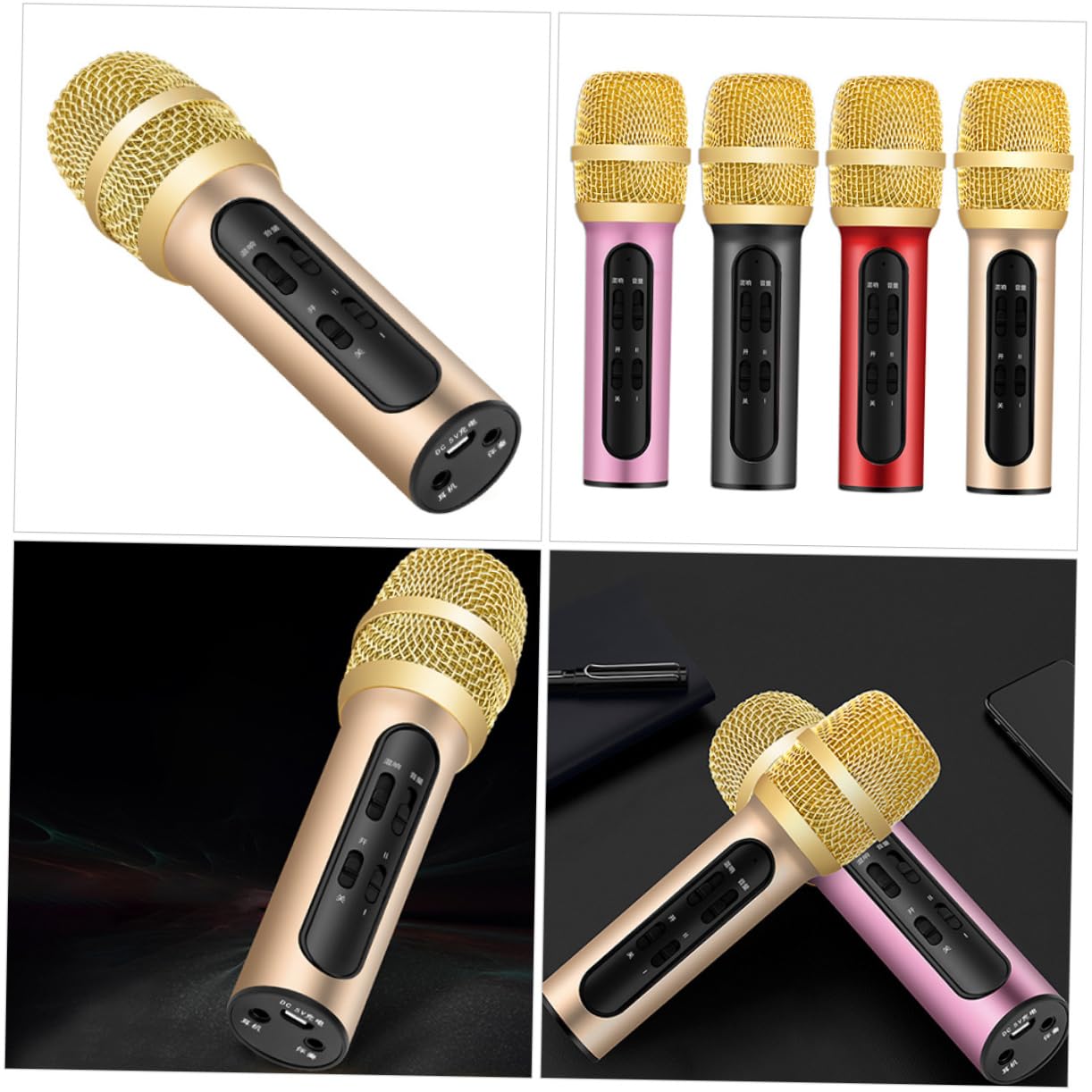 BESPORTBLE Micrófono Profesional de Mano con Carga USB, Capacidad 400 Mah, Función de Acompañamiento Externo, Adecuado para Presentaciones y Conferencias