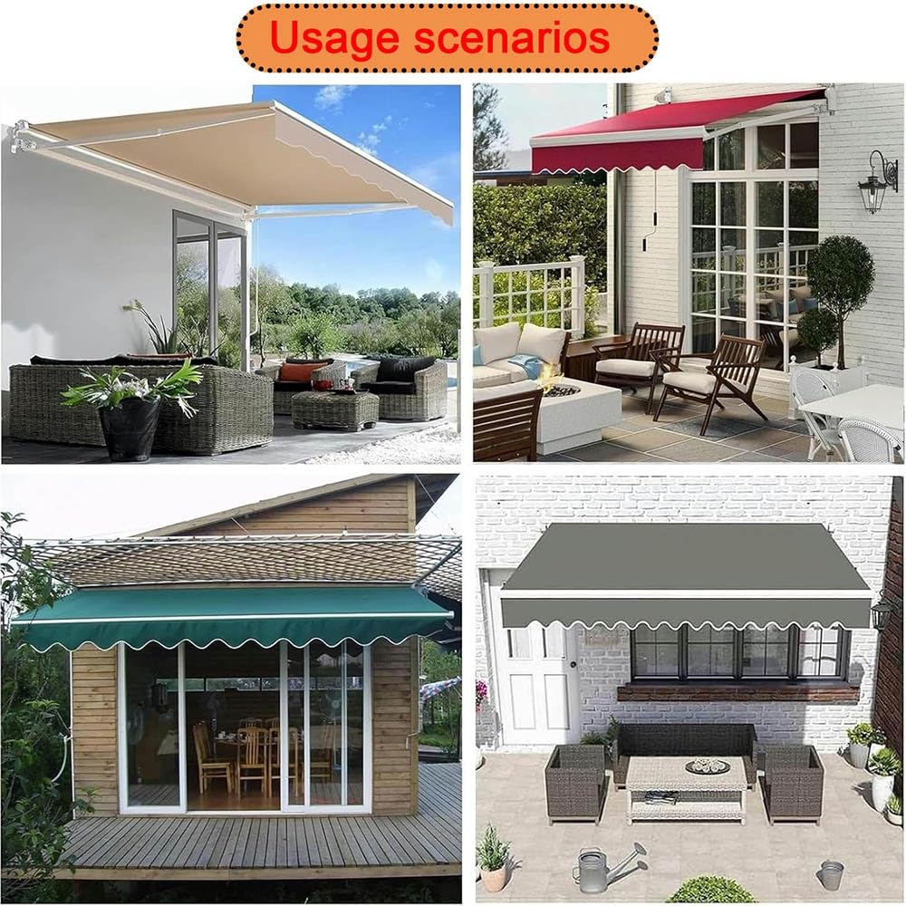 Copertura per tenda da giardino retrattile, tessuto di ricambio per tende da sole, tettoia esterna in poliestere resistente