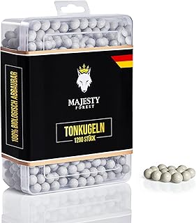 MAJESTY FOREST® Slingshot Munition Clay Balls - Bolitas de Arcilla biodegradables en 9 mm como munición para el tirachinas - 500/1200 Piezas