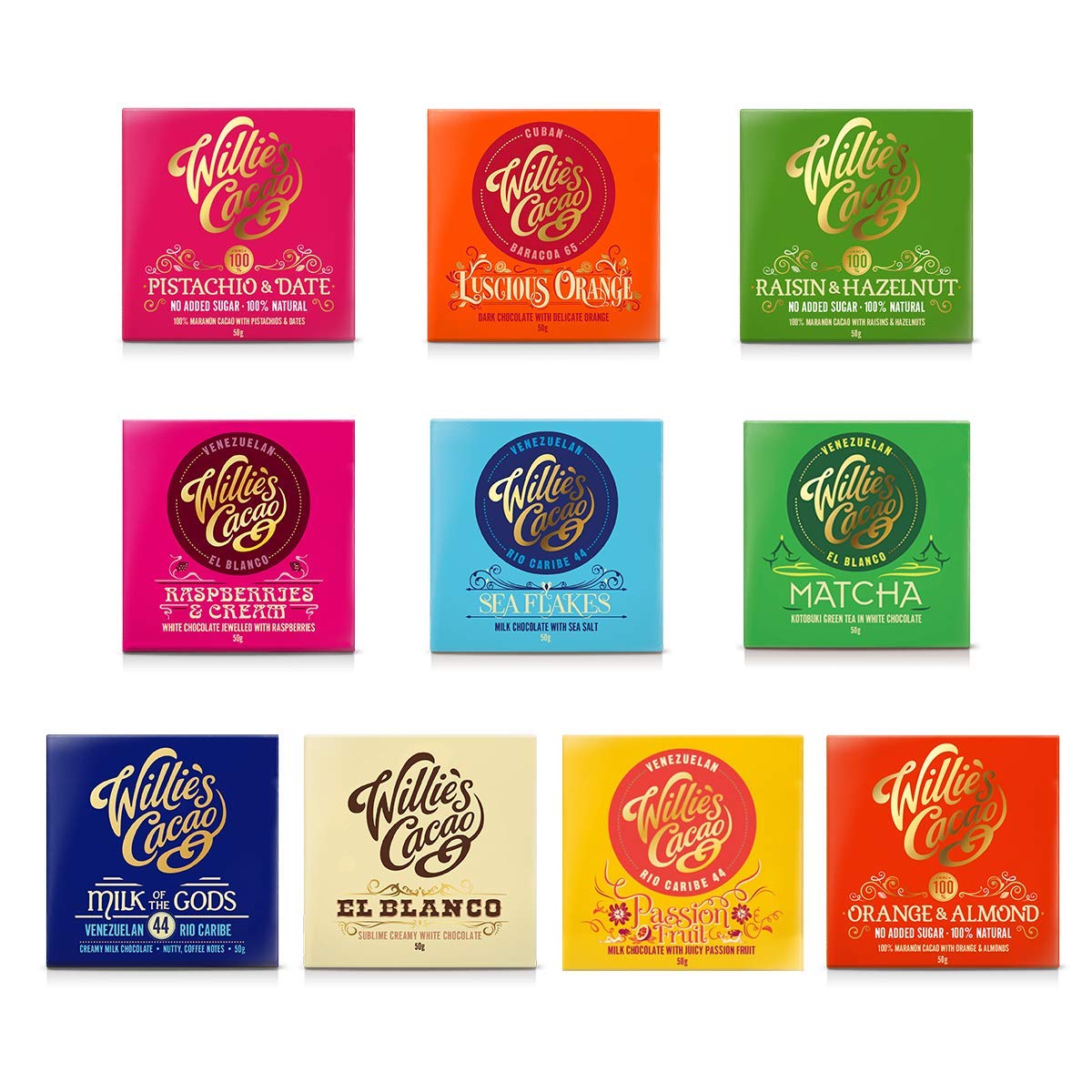 Willie's Cacao Chocolate Tablet Selection - Customisable 4 Pack