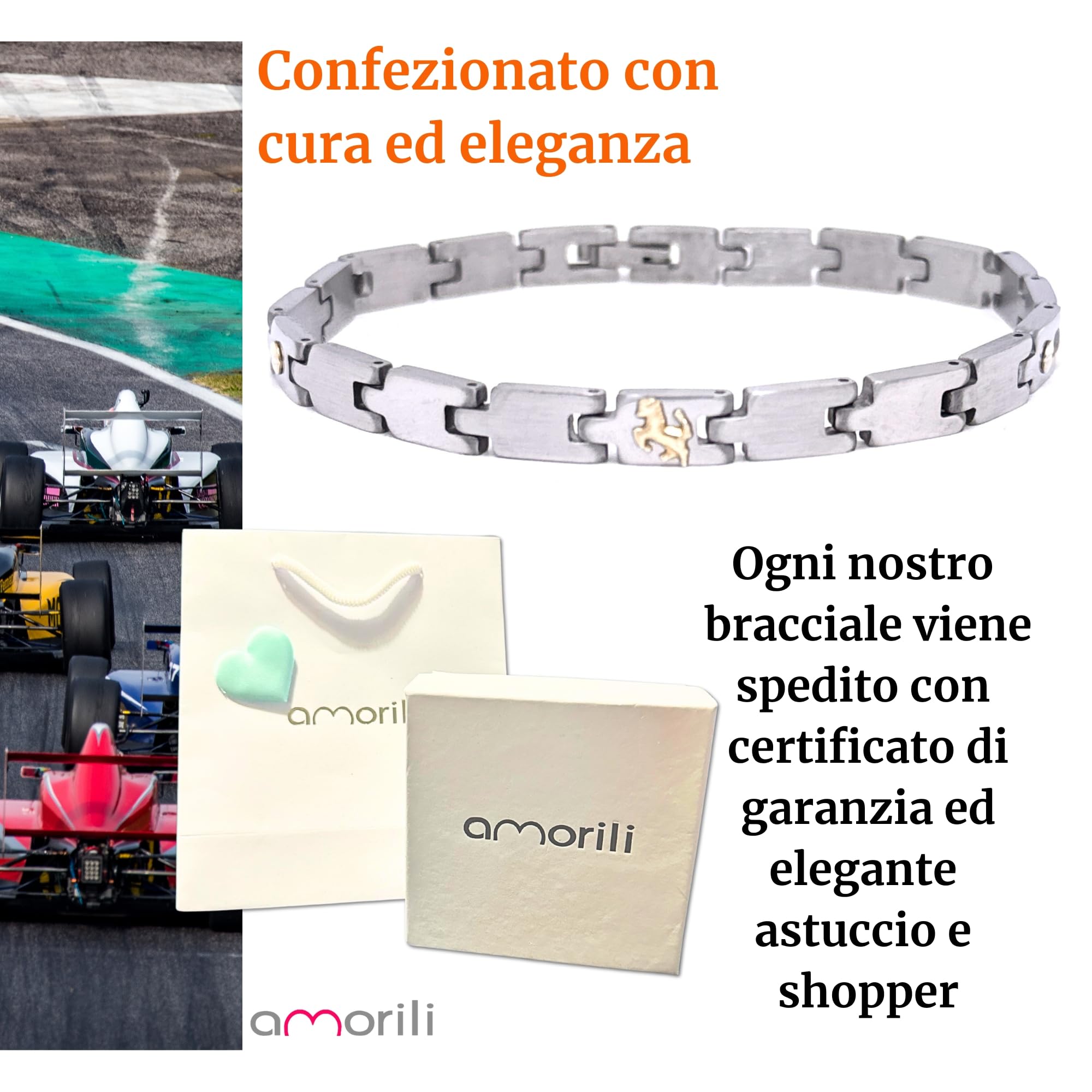 Bracciale con cavallino rampante uomo cavalluccio bcc3102