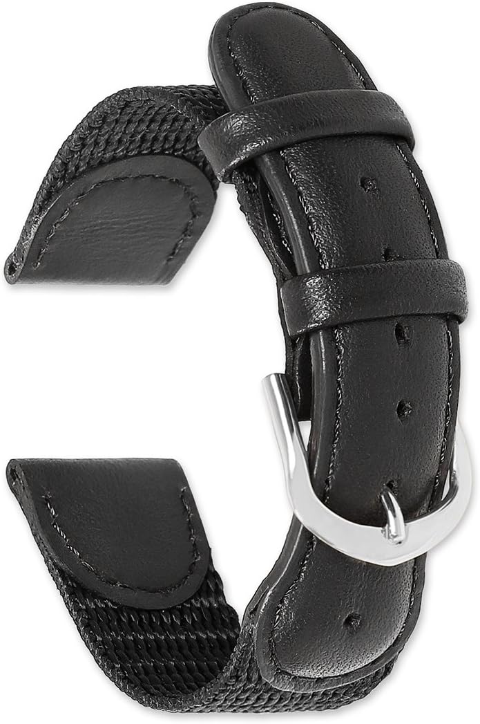 deBeer Swiss Army Watch Band/Watch Strap - Black, Brown, or Olive - (Sizes - 16mm, 18mm, 19mm, 20mm)