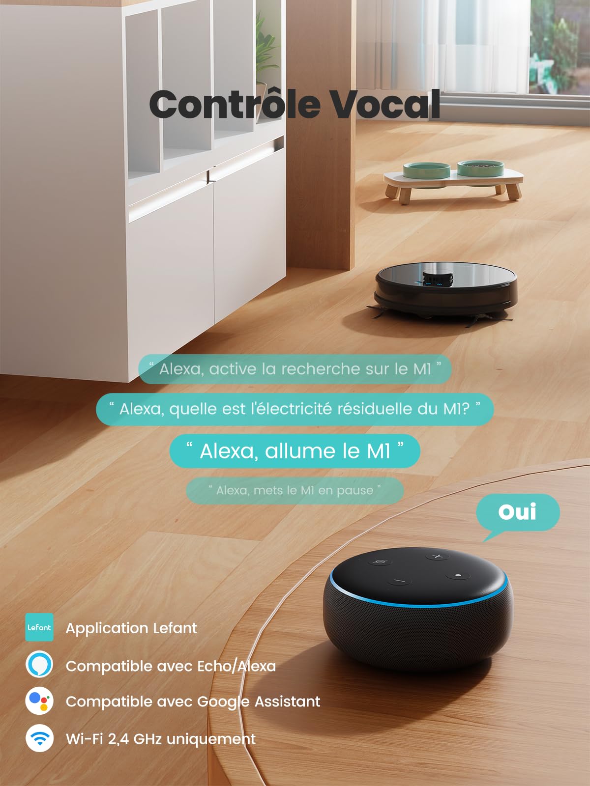Lefant Robot Aspirateur Laveur 5500Pa Aspiration, Navigation LiDAR, Cartographie Multi-étage, Zones Virtuelles, Aspirateur Robot Connecté Alexa/APP/WiFi, Idéal pour Poils d'animaux Tapis Sols Durs