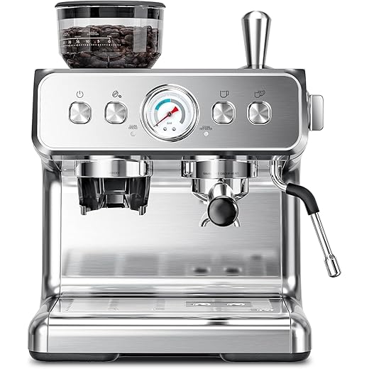 Kismile Espresso Machine with Grinder, 20 Bar Expresso Coffee Machines with Milk Frother, 58mm Expresso Machines for Home, Perfect for Cappuccino & Latte, Stainless Steel(2026 Upgrade)