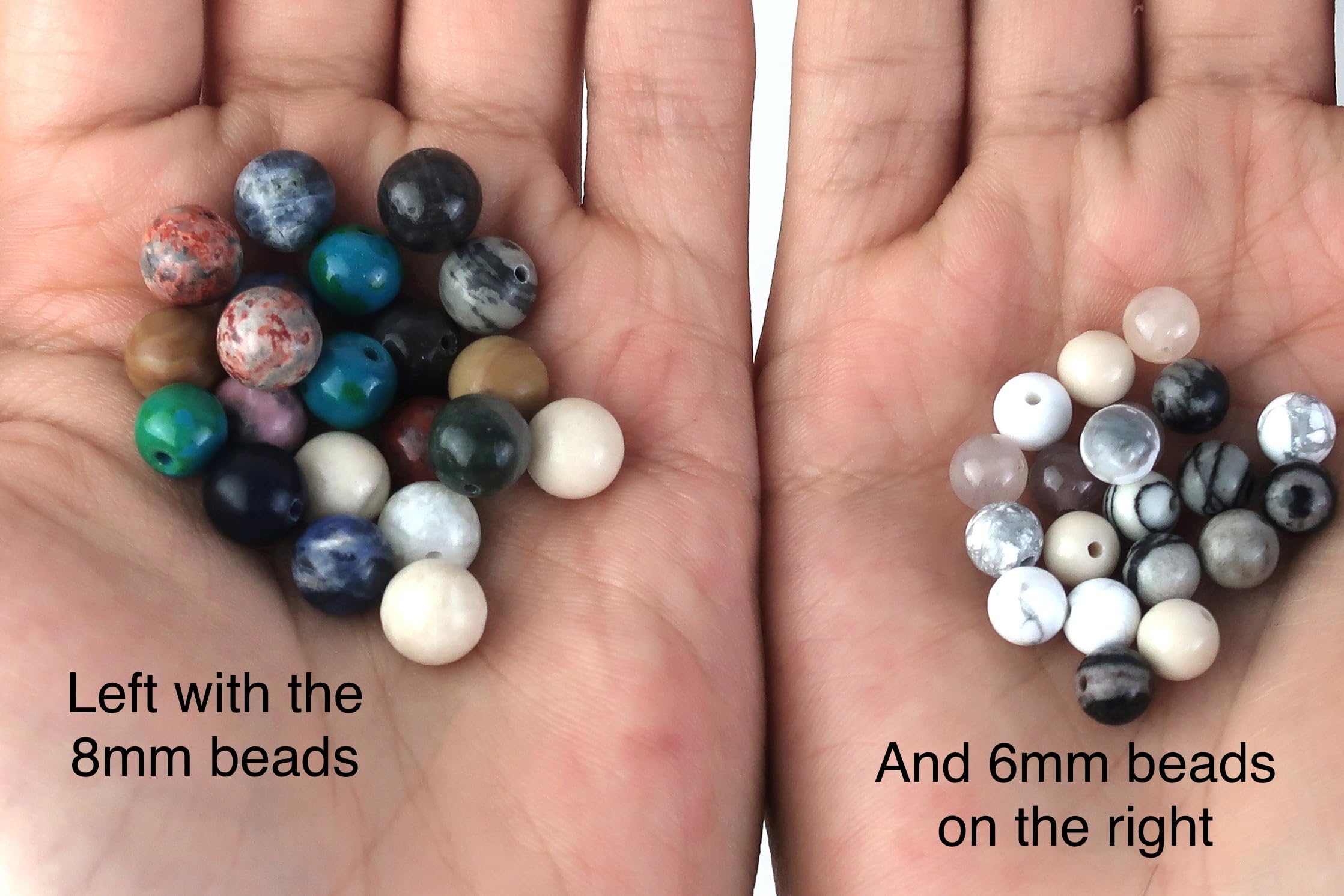 Lot de 500 perles rondes naturelles de 8 mm, pierre d'énergie en cristal Multiolor, accessoires en pierre précieuse en vrac, taille du trou de 1 mm, perles lisses pour la fabrication de