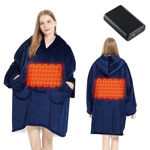 Homemate Heated Wearable Blanket Hoodie - with Battery Pack 7.4V