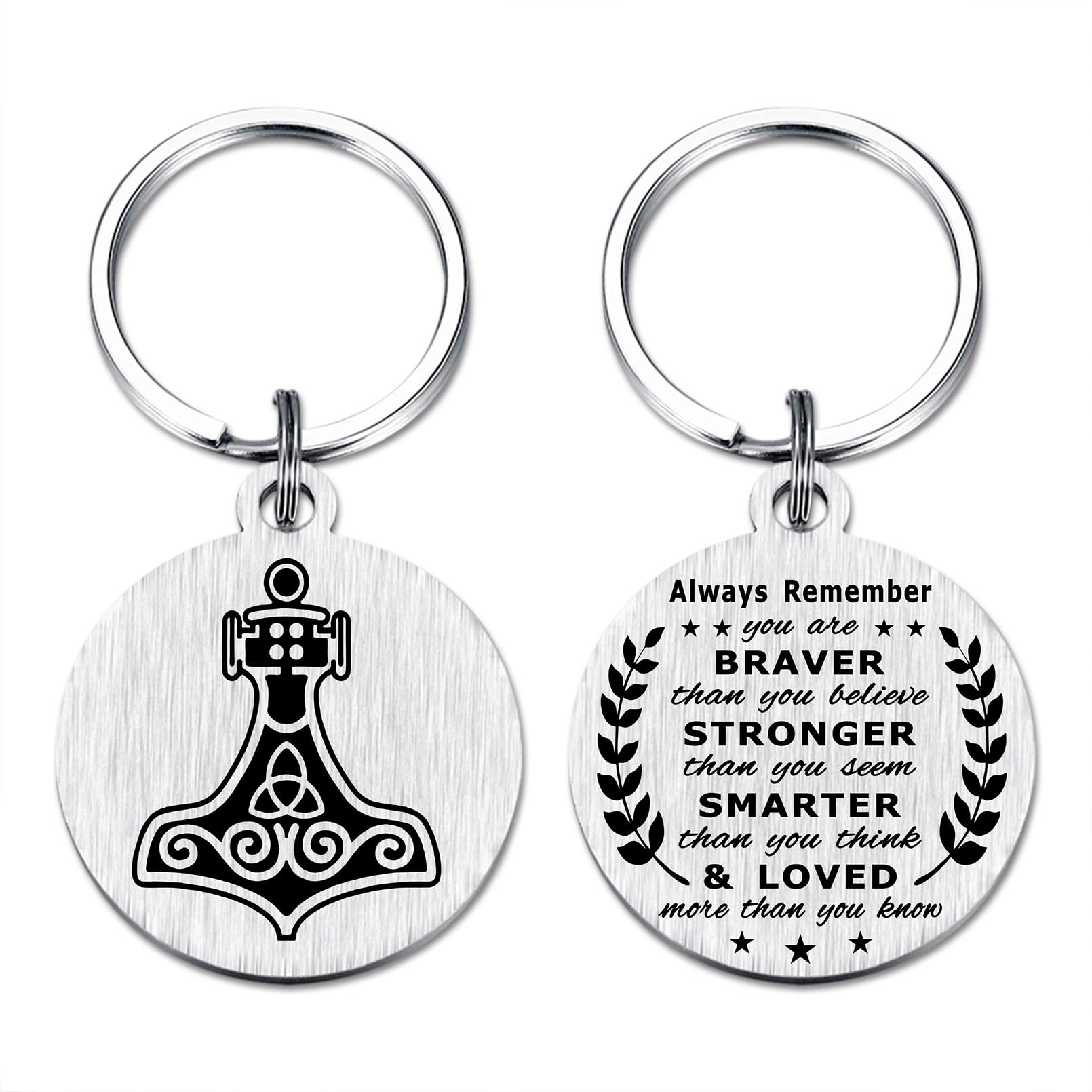 Viking Gifts for Women Men - Norse Mythology Gifts - Vegvisir, Odin, Fenrir, Tree of Life, Valknut Viking Keychain
