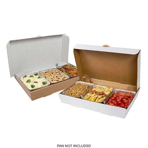 Miniatura 3 de AmerCareRoyal - Caja de catering corrugado completa, contenedor apilable seguro para entrega de alimentos, cajas de cartón para panadería, 21 x 13 x