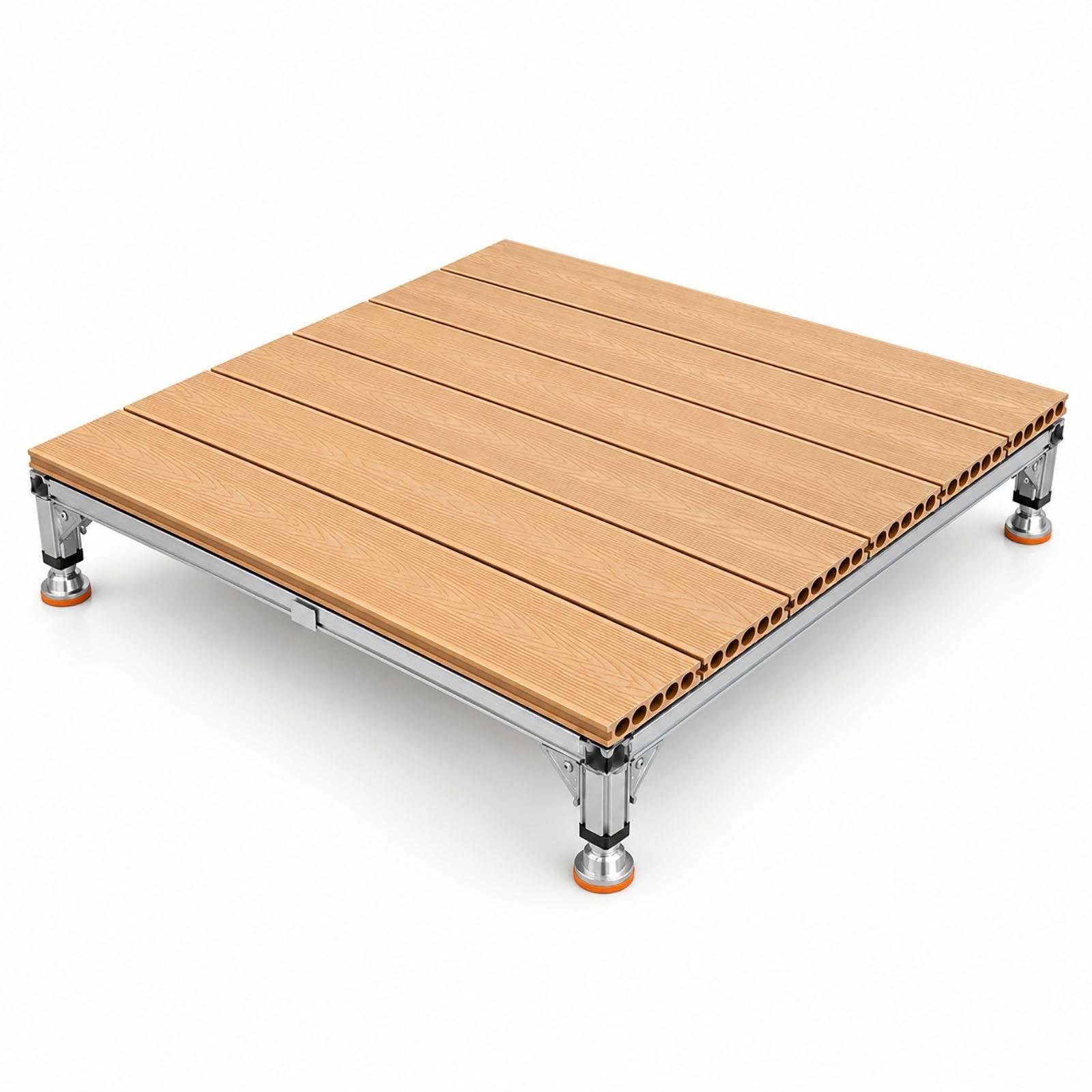 Piattaforma Decking Rialzata 100x100 cm Piastrelle WPC