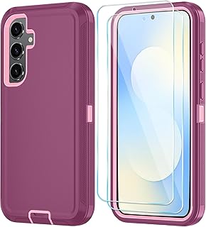 ONOLA for Samsung Galaxy S25 FE Case, 3-Layer Cover, WineRedPink