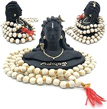 Adiyogi Statue with Tulsi Mala for Car Dashboard Idol / Murti /Statue Aadiyogi Shankara Shiv Black Matte Finish Idol Murti for Mandir/ Temple and Home. (ADIYOGI with TULSI MALA)