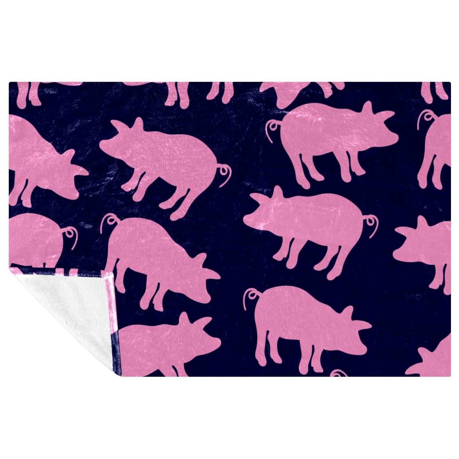 Couverture chaude imprimé cochon rose plaid lit et canapé douillet