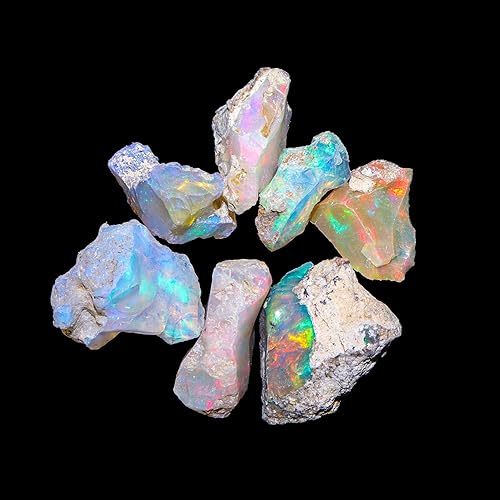 Miniatura 6 de Jaguar Gem New Lot 50 unidades de piedra natural de ópalo etíope áspero de grado A, suministro de cristales crudos, piedras preciosas para hacer