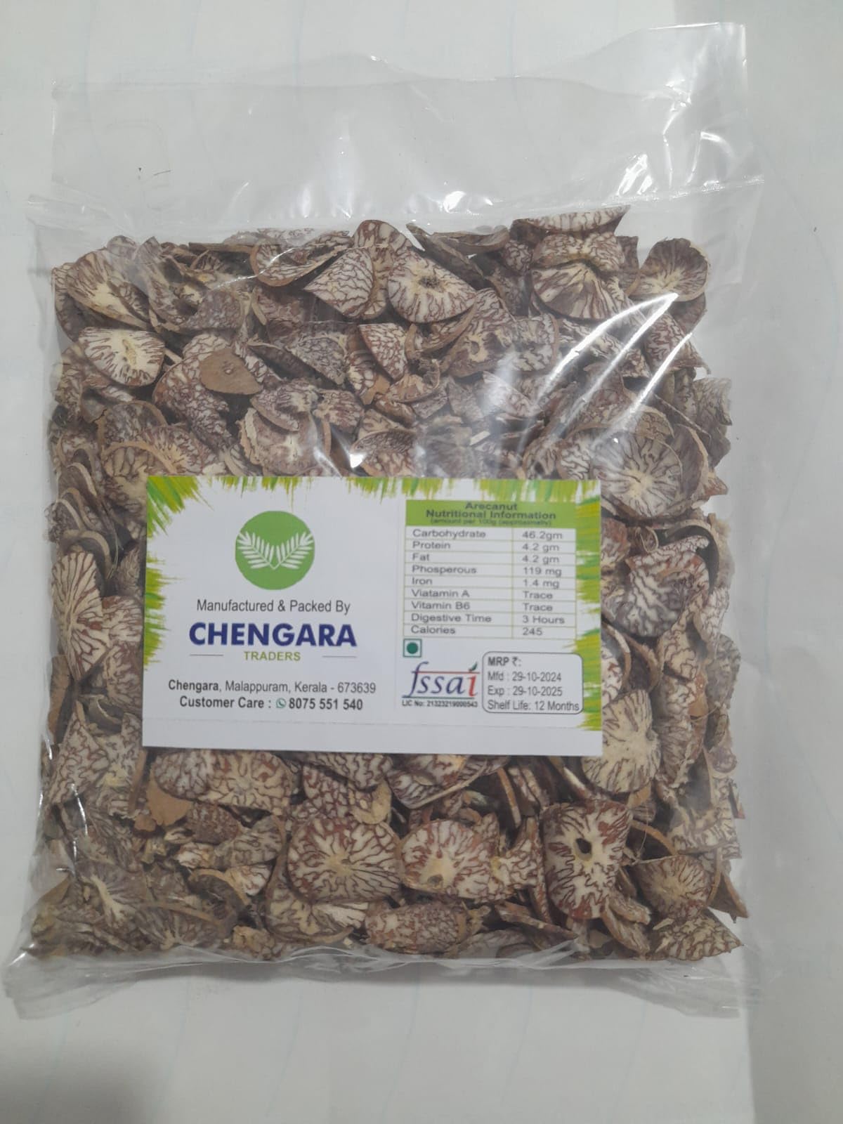 Chengara Chips Cut Supari 1KG Premium Areca Nut Tukda | Natural Betel Nut Mouth Freshener | Paan Seed Cut for Digestive Support & Traditional After-Meal Use | No Preservatives