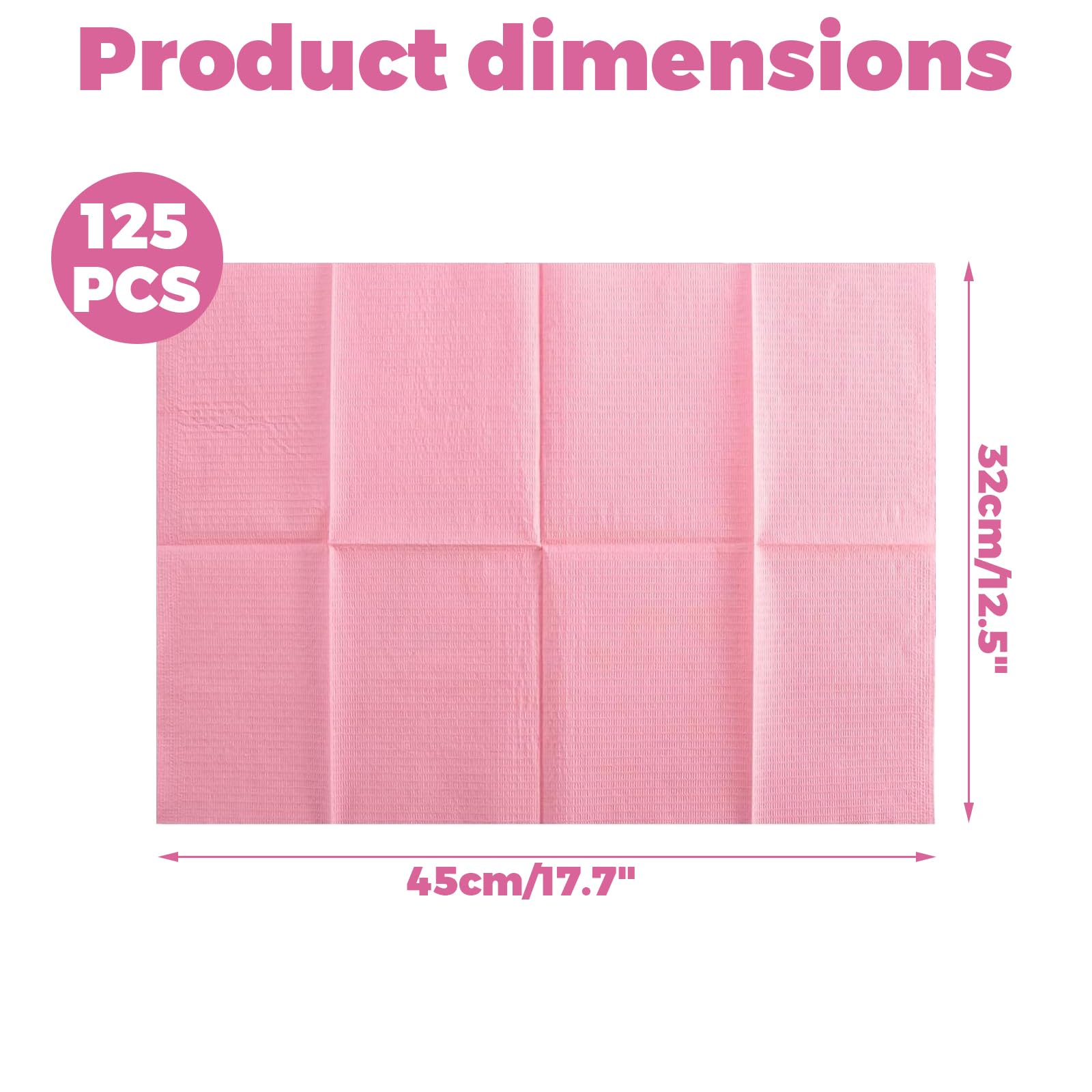 125 Stück Tattoo Unterlage Wasserdicht Rosa - Einweg 3-Lagige Dentalservietten, Absorbierende Tischdecken für Tattoostudios, Zahnarztpraxis & Nagelstudios, 32 x 45cm - Tattoo Unterlage Ideal