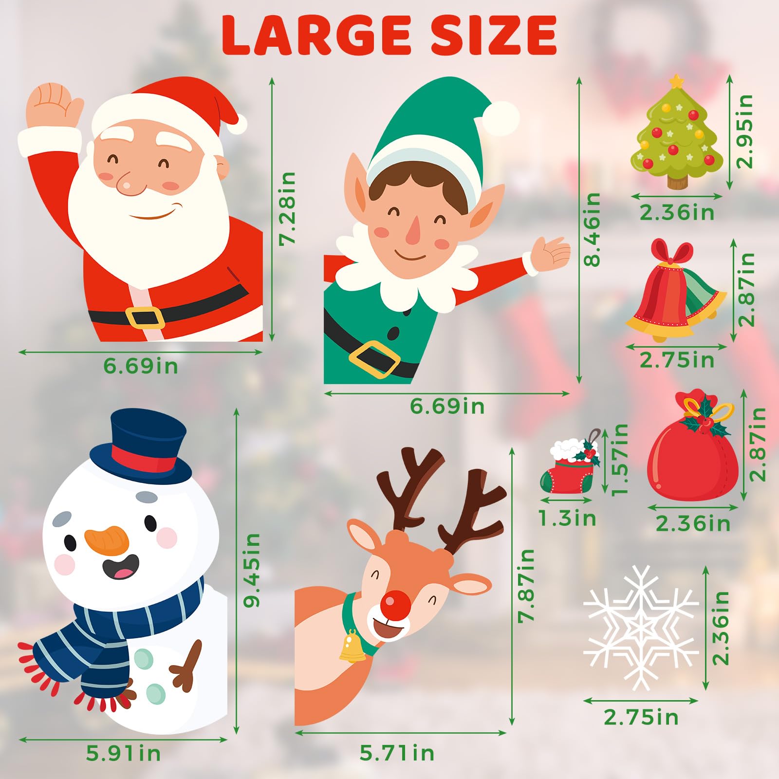 194 PCS Christmas Snowflake Window Cling Stickers - 6 Sheets, Removable Static Decals For Glass, Holiday Home Decor