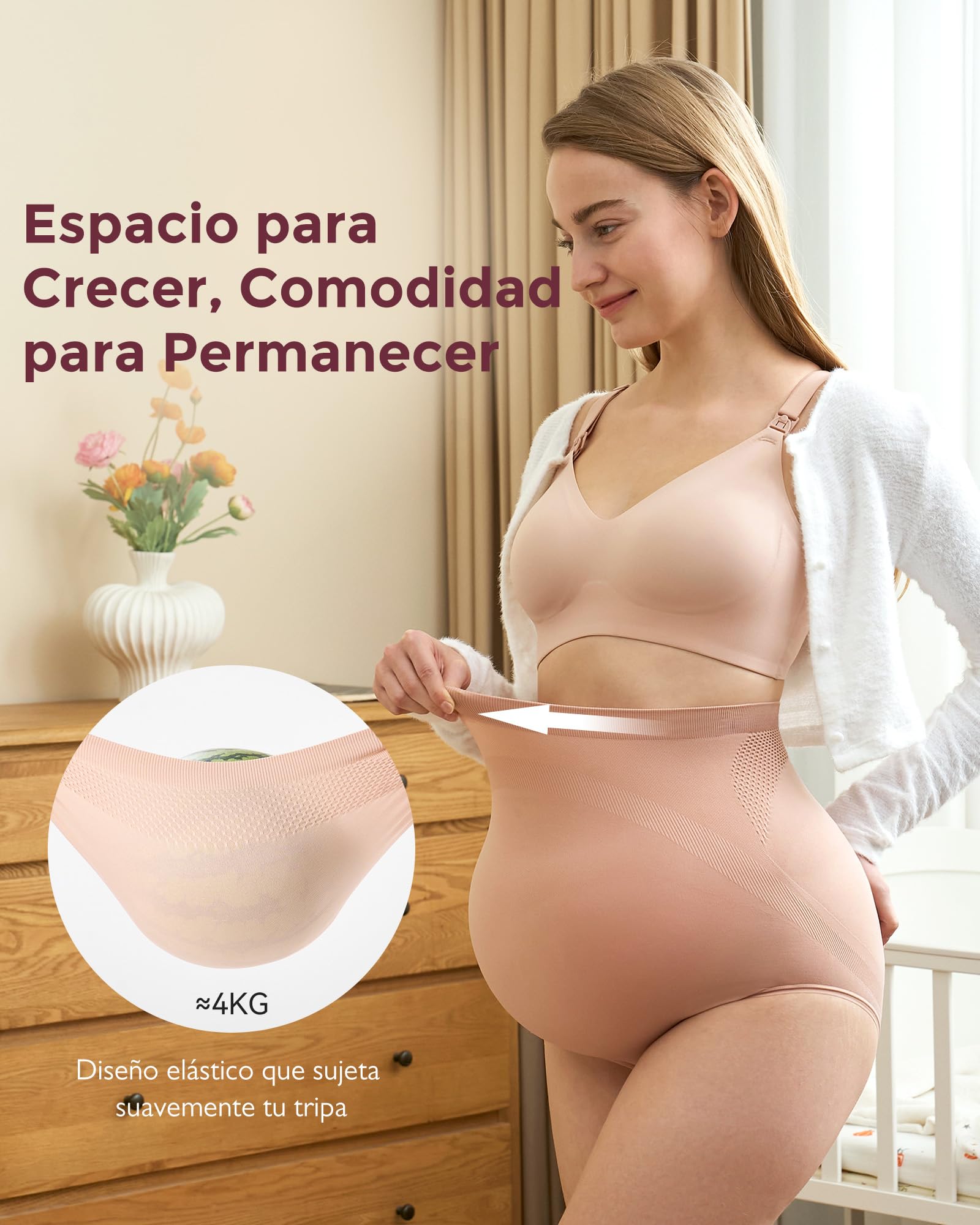 momcozy Bragas Premama para Embarazadas, Ropa Interior Maternidad Suave de Cintura Alta y Sin Costuras, Bragas Embarazadas con Ajuste sobre el Vientre