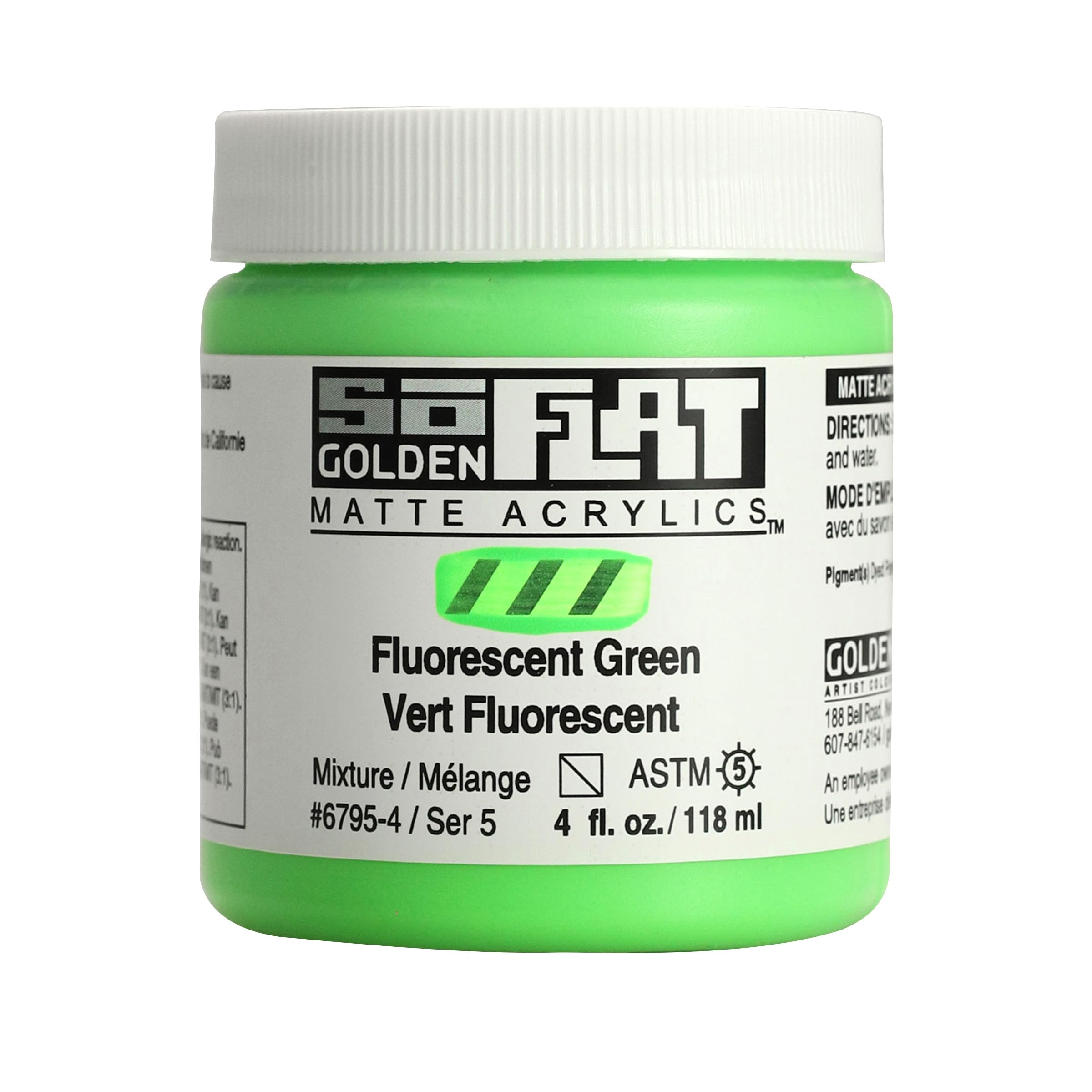 Golden : SoFlat : Matte Acrylic Paint : 118ml : Fluorescent Green