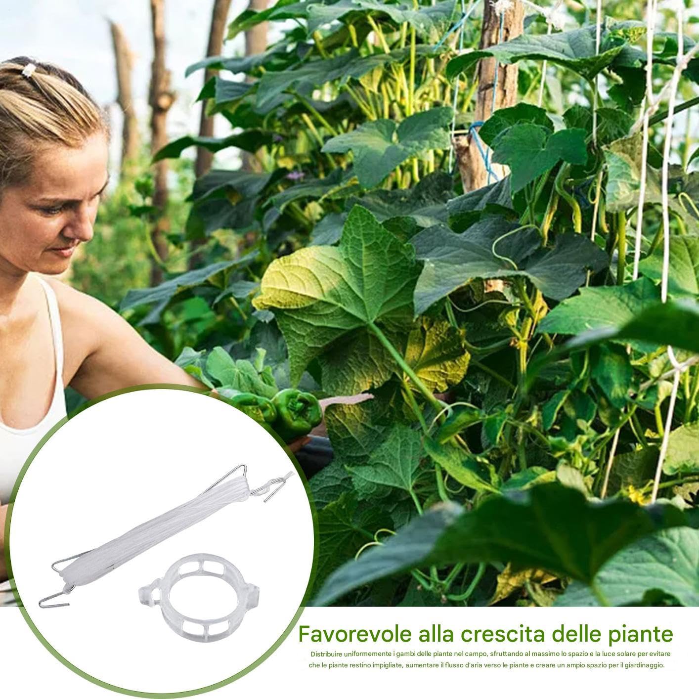 Ganci Per Pomodori Con Spago 10 Pezzi Riutilizzabili Per Uso Intensivo | Clip Per Piante Rampicanti E Ganci Per Spago Di Per Esterno Verdura Frutta Piante Fiori Cetriolo Anguria Uva Luffa