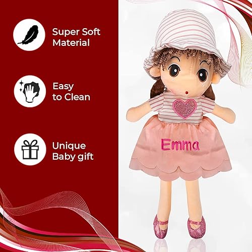 Miniatura 3 de Muñecas personalizadas para niñas pequeñas lindas muñecas de peluche con nombre bordado personalizado muñeca de bebé de peluche de 18 pulgadas con