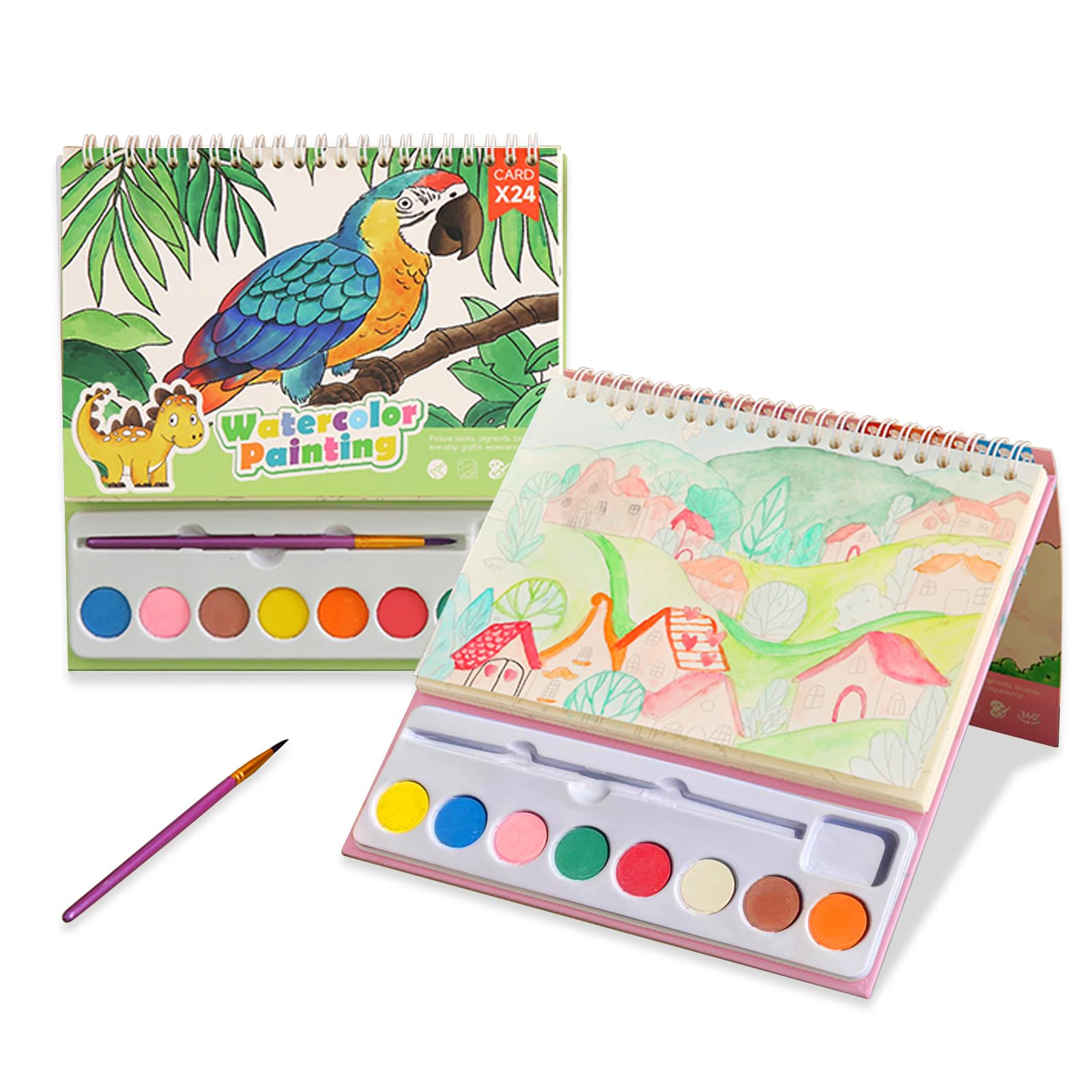 Cavnewt Watercolor Coloring Books for Kids Ages 4-8, Mess Free Watercolor Painting Book, Paint with Water Books for Toddlers, Travel Activities Arts Party Favors Birthday Gifts for Kids Girls & Boys - craft kits | Mubboo