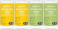 Amazon Basics Disinfecting Wipes, Lemon & Fresh Scent, 340 Count (4x85 Packs) - Thick Wipes Sanitize, Clean & Deodorize Surfaces