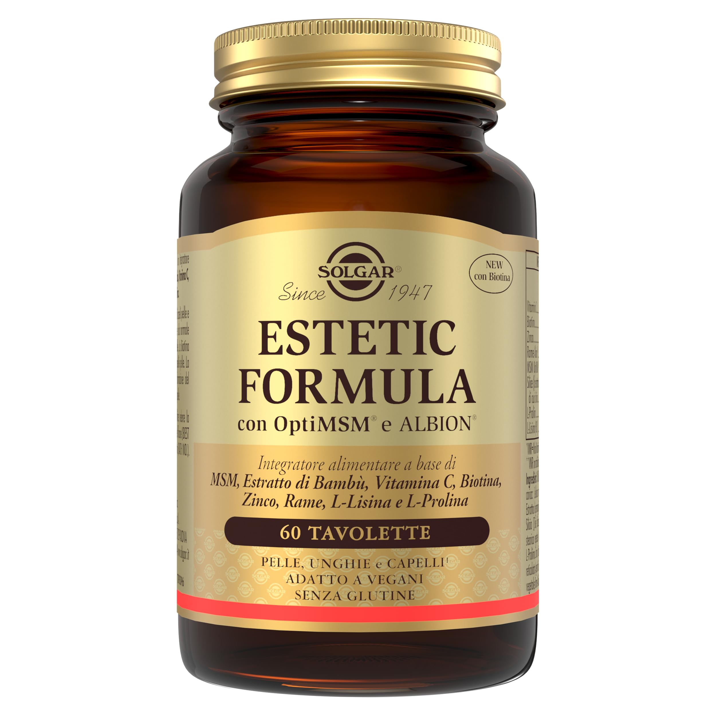 Solgar Estetic Formula, 60 tavolette, Integratore per Capelli, Pelle e Unghie, c