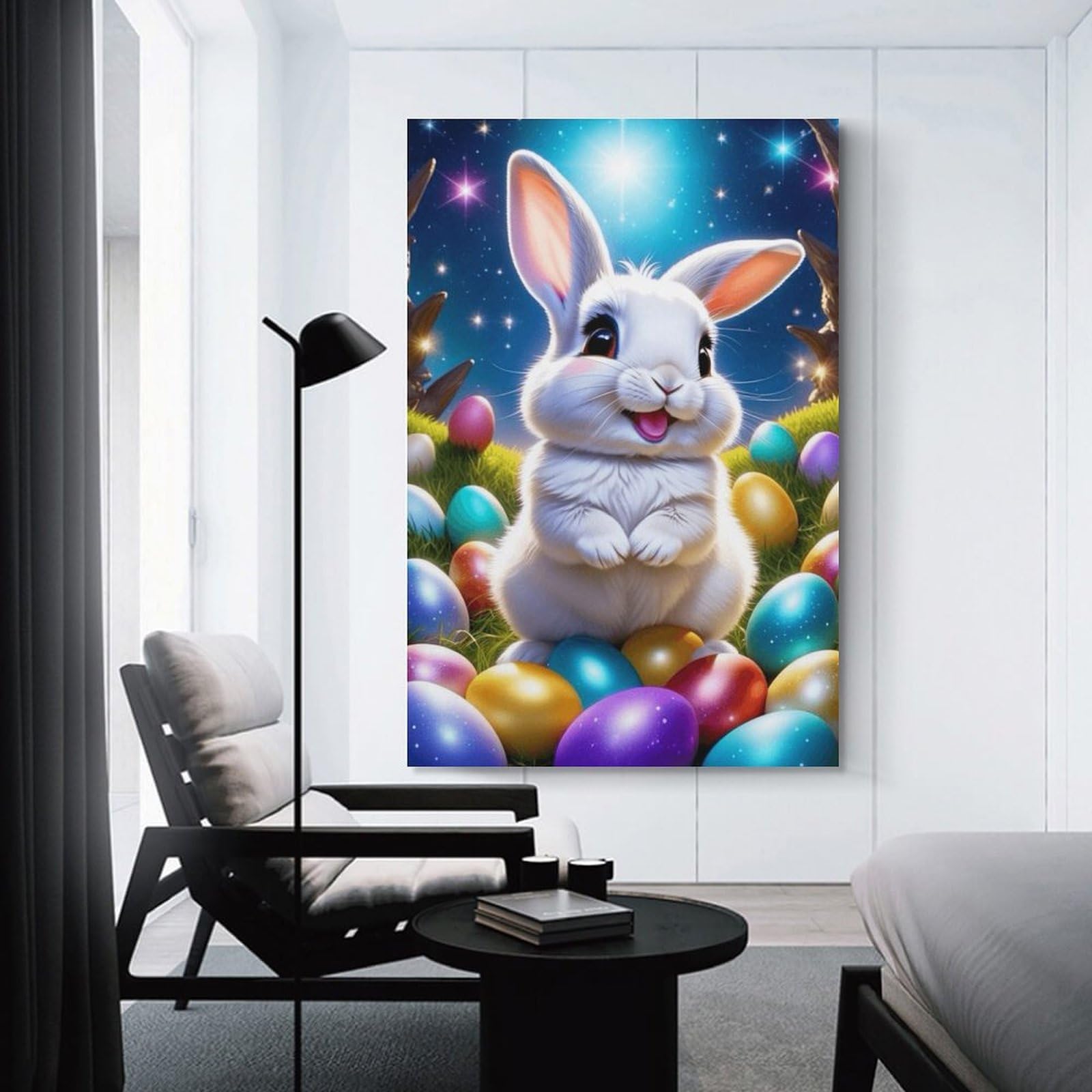 Junmoney Unframe-Style-20 Easter Bunny With Eggs Canvas Art Print 20X30inch(50X75cm), For Apartment Walls, Studios Or Work Areas, An Easy Choice For New Home Styling
