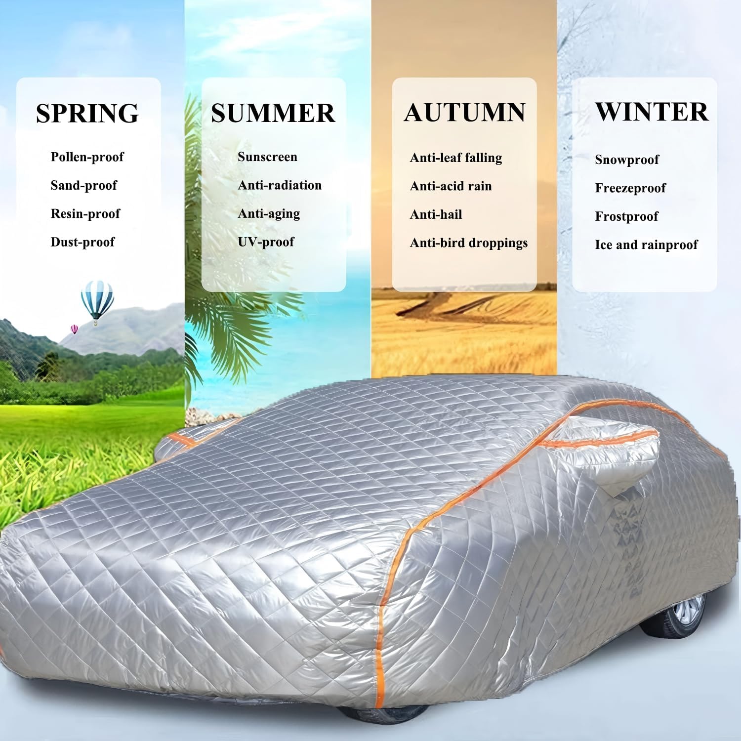 Hail Protector Car Cover for Nissan Rogue Sport 2017-2025,Car Cover Waterproof All Weather,Thickened Cotton,Anti Hail,Scratch-Resistant,Dustproof,Zipper kyyza1(173×72.3×62.8 inch)