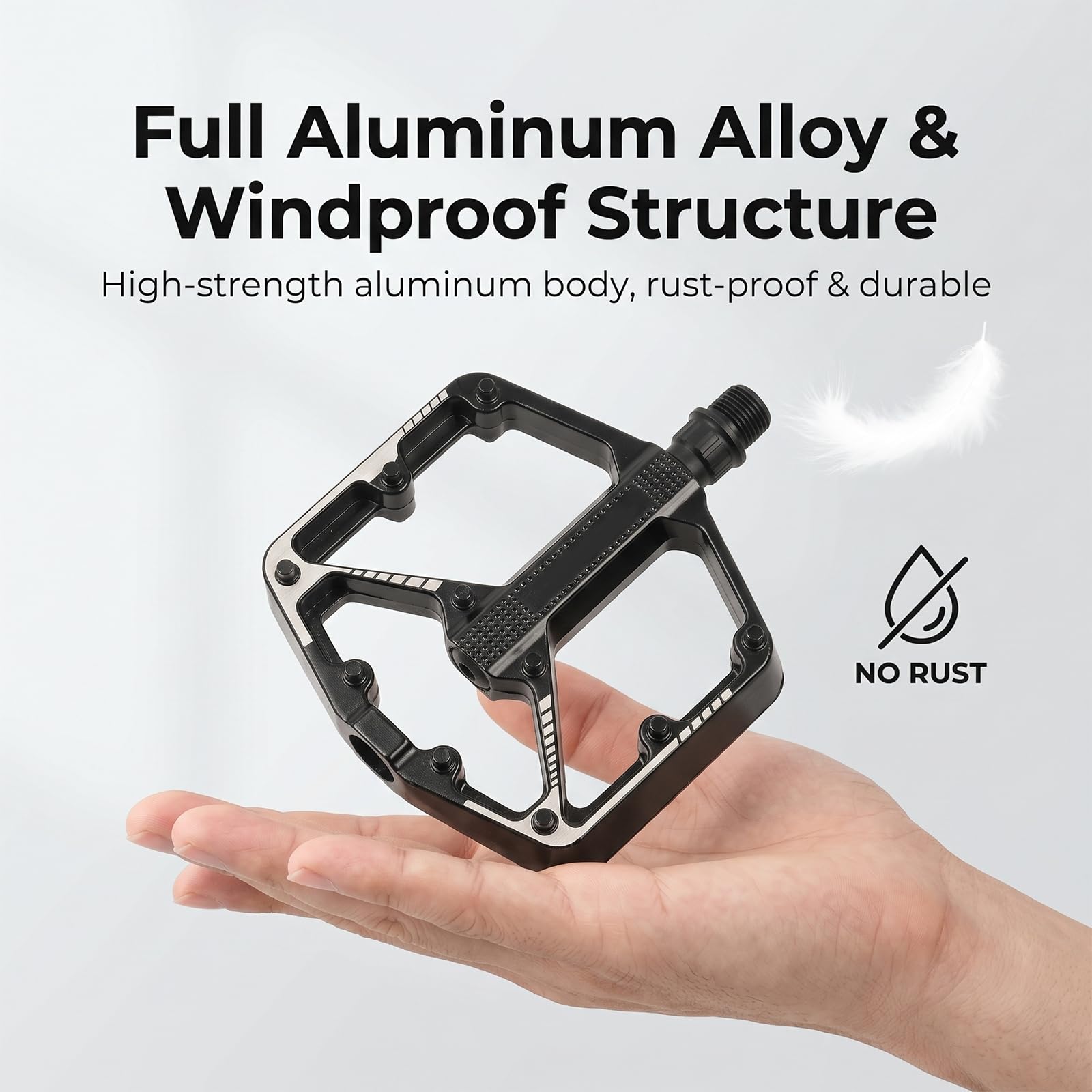 VINATO Pedali Mtb Pedali Bicicletta Alluminio Pedali a piattaforma leggeri e larghi con due cuscinetti sigillati DU Pedali da bici da 9/16 pollici