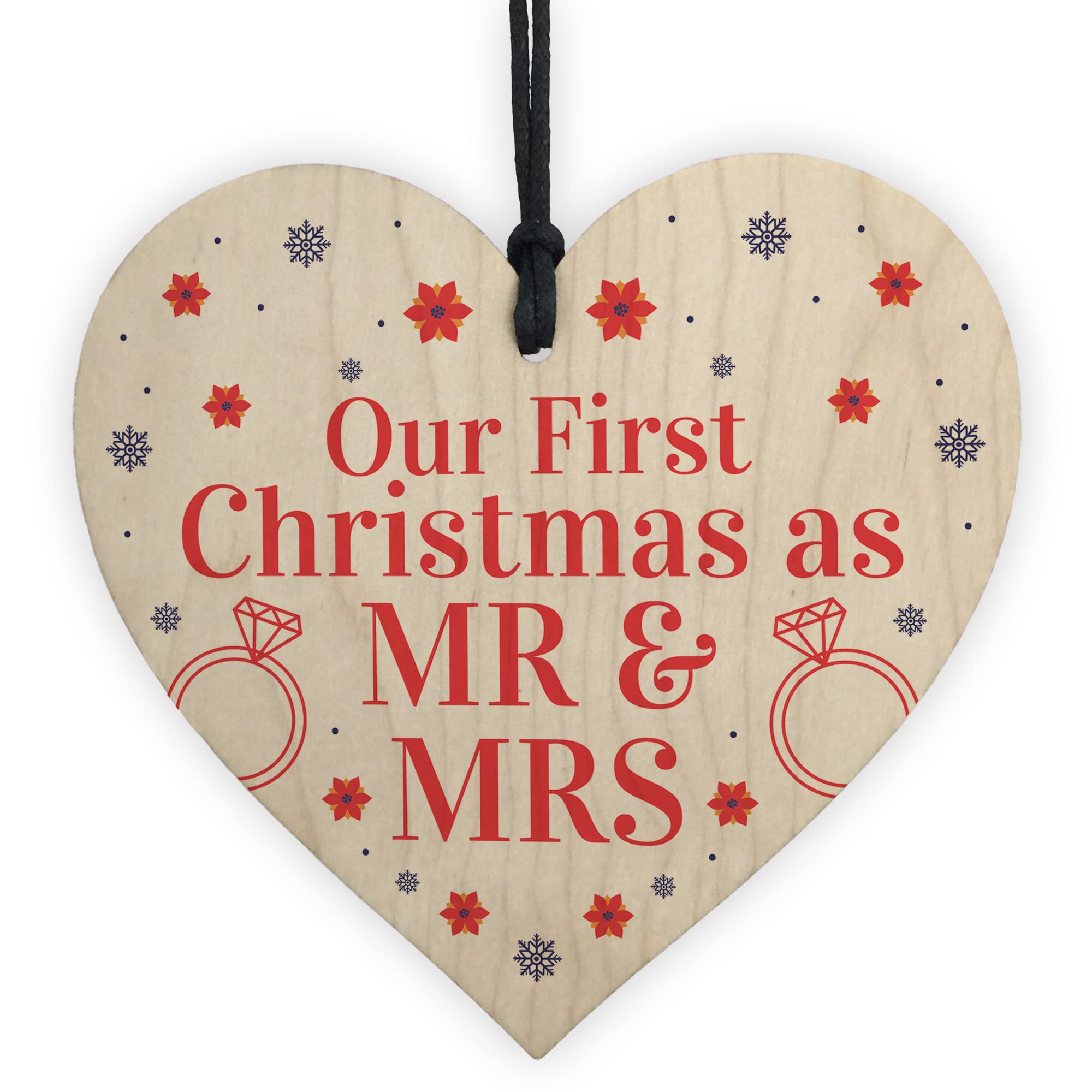 Red Ocean Our First Christmas As Mr & Mrs Husband And Wife Gifts Tree Decoration Hanging Bauble Gift For Him Her