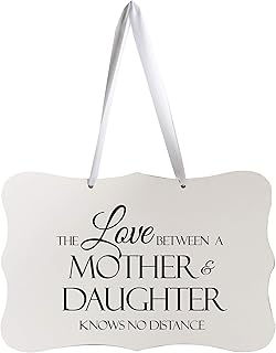 LifeSong Milestones Digitally Printed Ribbon Signs - Wall Decor Ribbon Sign The Love Between 2 Gift for New Home Mothers Daughter Gift Wall Decor 8â€ x 12â€ Includes Ribbon (White)