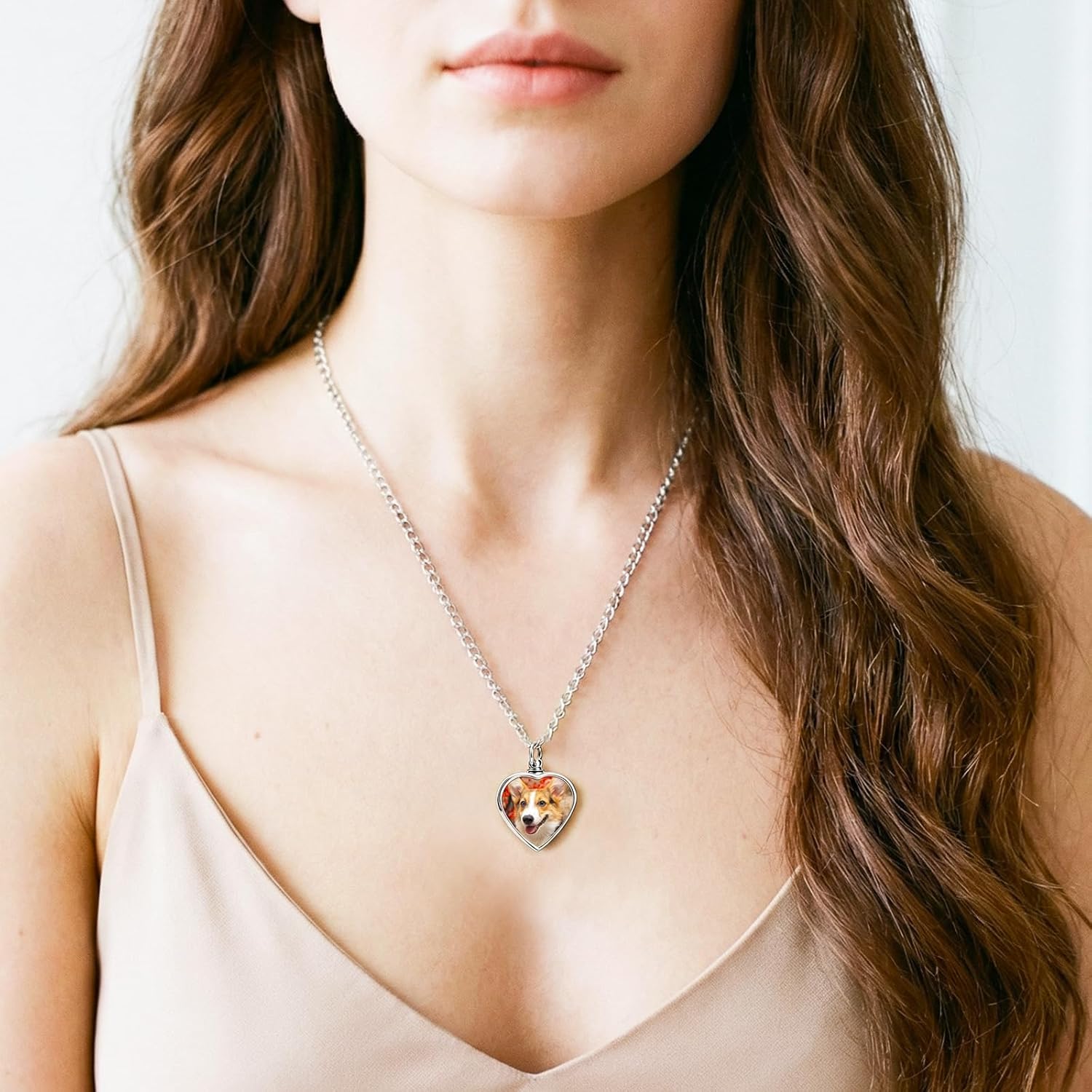 Pet Urn Necklace for Ashes - Double-Sided Custom Pet Memorial Keepsake with Photo Text, Pet Memorial Gift for Women Men (Silver) - Image 5