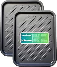 Griddle Style Ridge Baking Tray, Non-Stick, Dishwasher Safe, Multi-Pack Baking Tray Set, 38cm by Home Theory Bakeware (2)