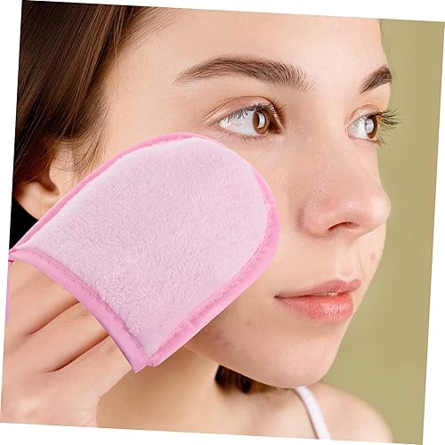 Miniatura 3 de Healifty 4 guantes de eliminación de maquillaje, guantes de limpieza facial reutilizables para eliminación de maquillaje, suaves y lavables,